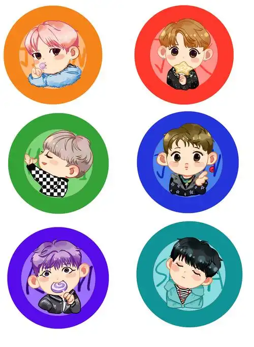 这里是防弹少年团的q版!