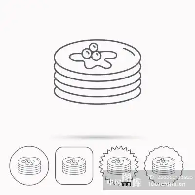 pancakes icon. american breakfast sign.