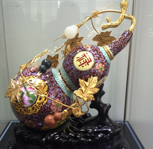 家居装饰玄关摆放景泰蓝吉祥葫芦摆件戴嘉林创作祈福美好愿望