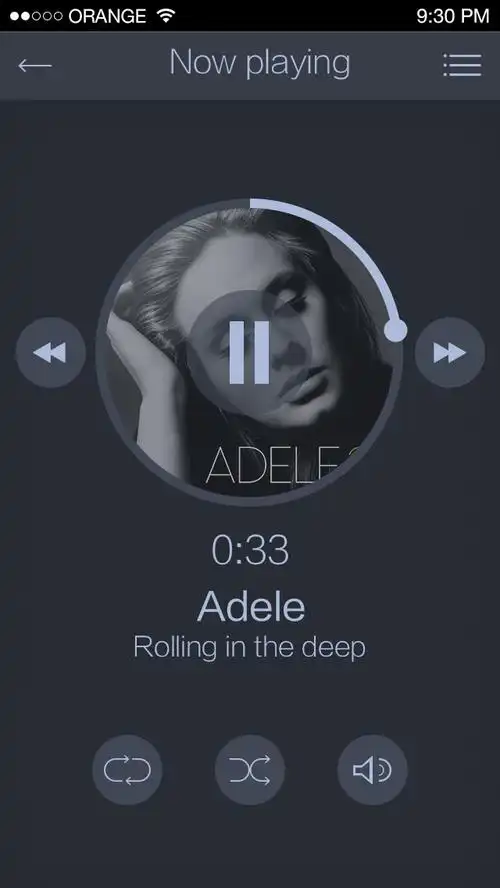 临摹练习:一组音乐播放器界面