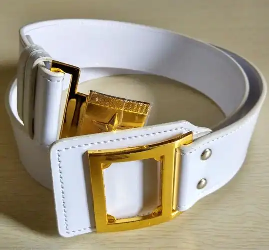 《常服外腰带白色五星外腰带 户外训练礼仪腰带 男常服白色皮带 xf白