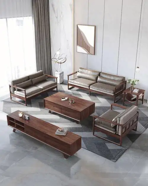 来一波全实木简约风的沙发