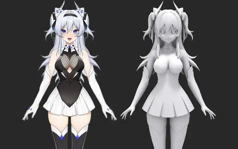 【3dmax建模】从裸模开始教你二次元人物模型制作,人物服饰 头发布线