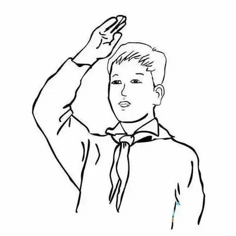 素描敬礼简笔画