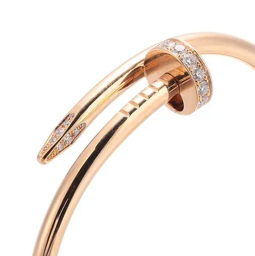 cartier(卡地亚) 18k玫瑰金钉型镶钻手镯 15