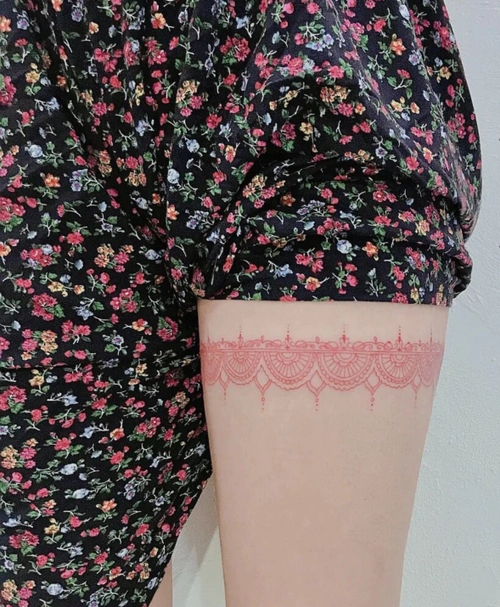 腿环纹身图案女适合女生纹大腿上的纹身4