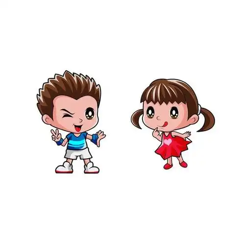 小男孩女孩的情侣头像