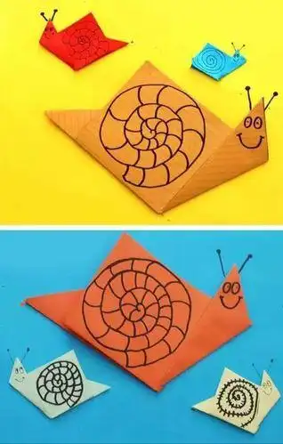 小班蜗牛爬爬美术教案折纸