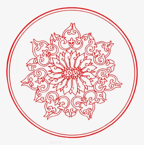 中国风四方连续如意莲花传统纹样底纹