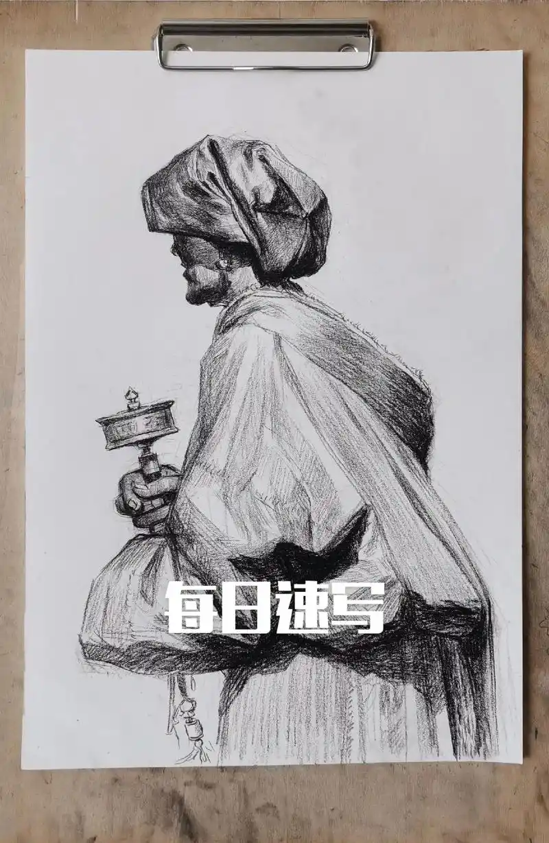 每日速写#手绘 #西藏 #画画 #艺术 #美术生  - 抖音