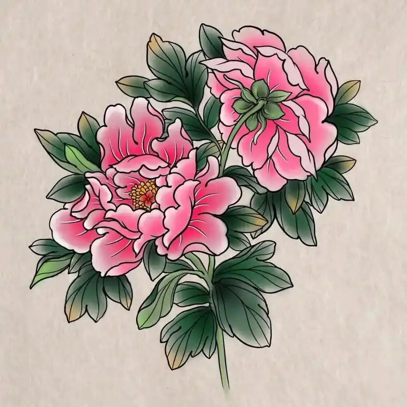 纹身手稿 #牡丹纹身 #小图纹身 #手稿 #tattoo - 抖音