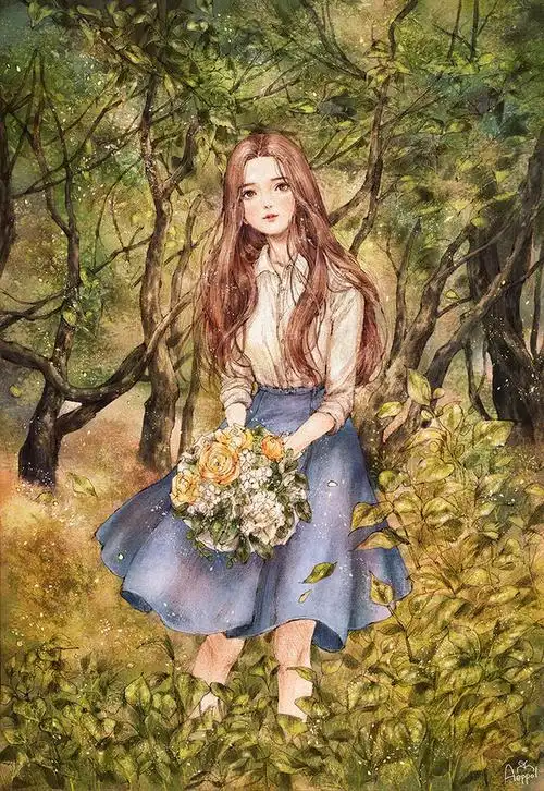 aeppol唯美插画森系清新壁纸女生头像