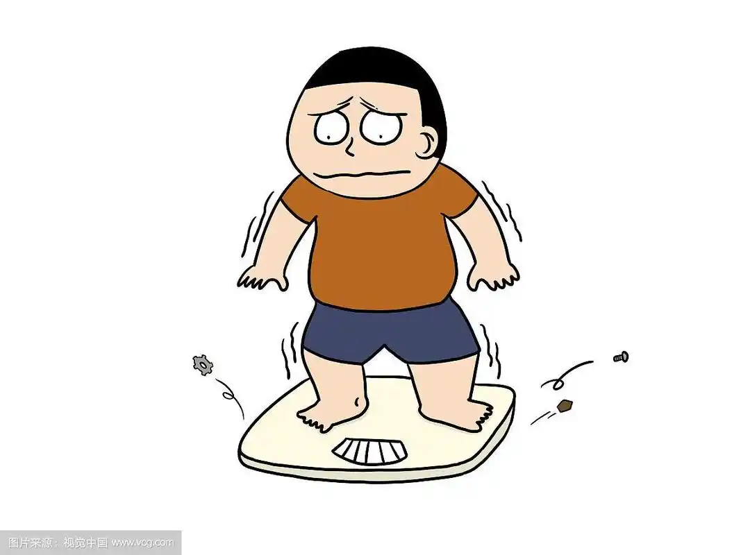 插画:肥胖人物称体重