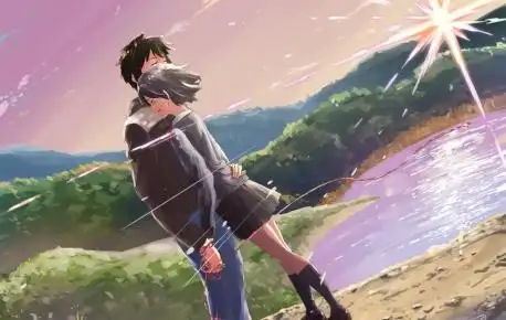 your name 风景 浪漫 拥抱 两个人 你的名字4k动漫壁纸