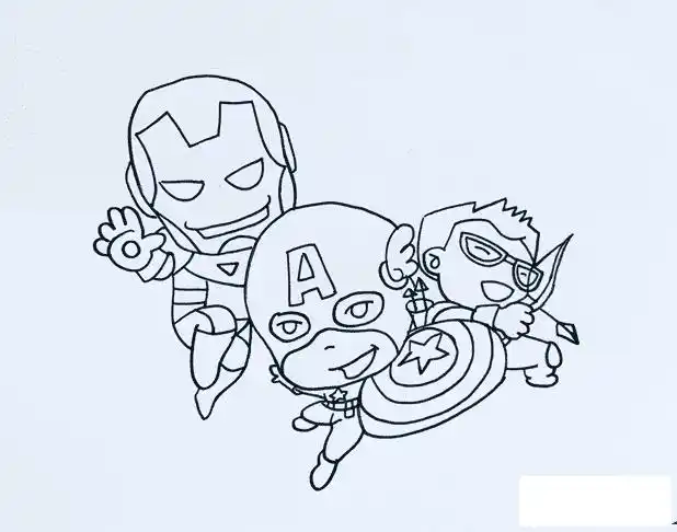 复联超级英雄简笔画卡通动漫简笔画 由优尔供稿 2021-02-16 08:07:33