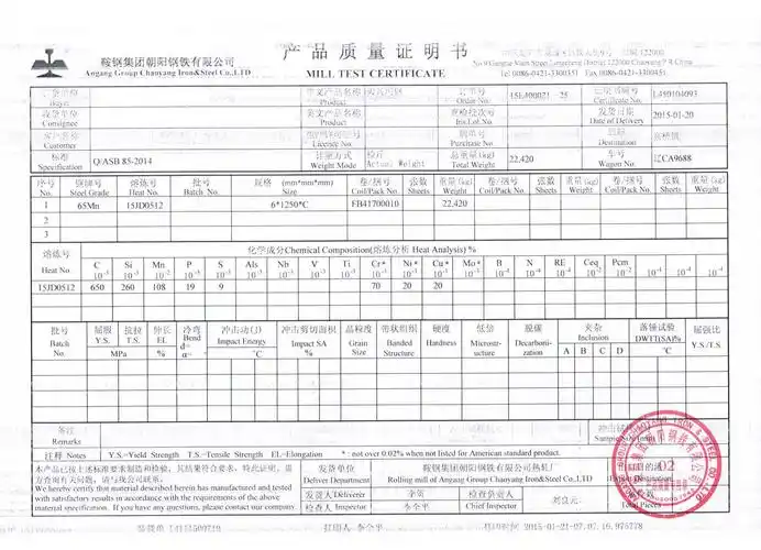 10#,35#,45#,50#,65mn 鞍钢板