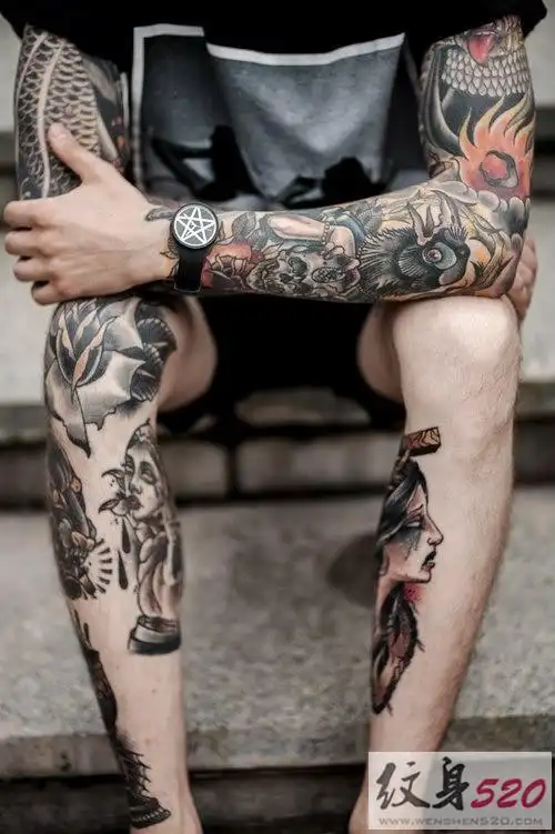 欧美时尚花臂少年