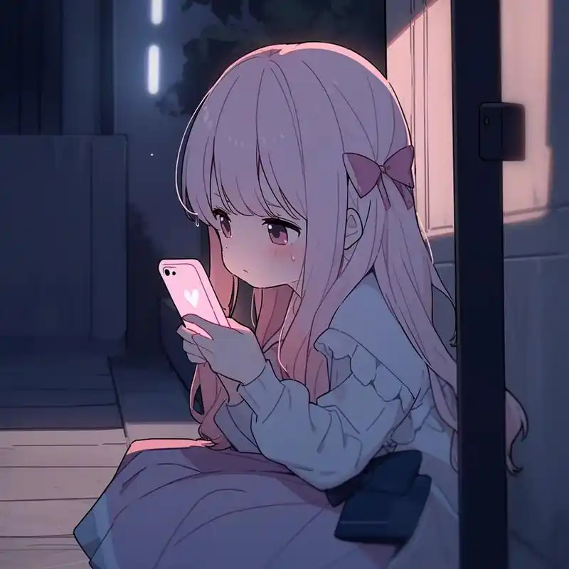 女孩头像:孤独的夜里,独自躲在无人的角落里想念你.#头像# #微信头像