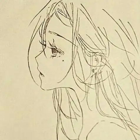 素描简笔画悲伤