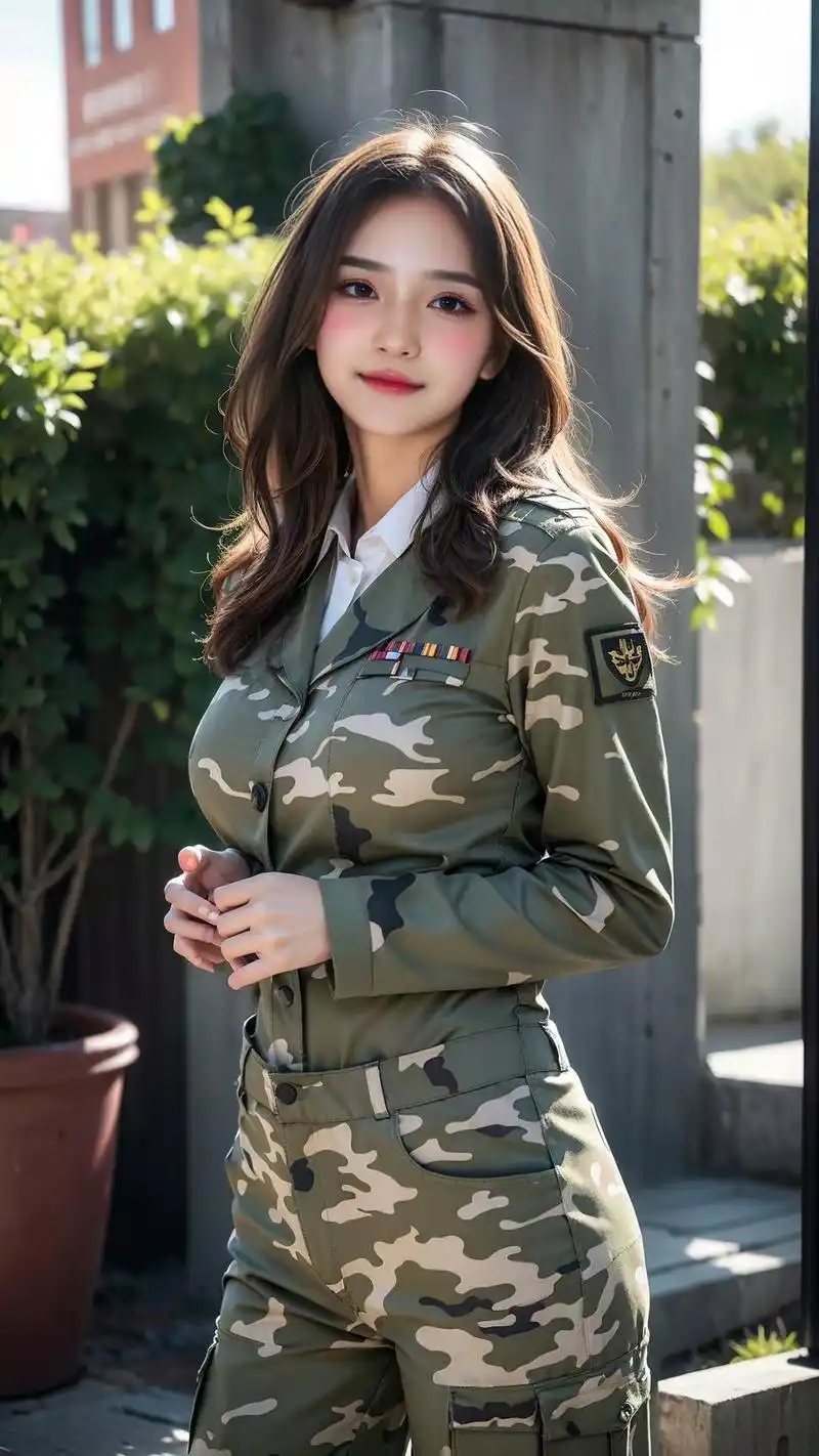 ai美女——迷彩服