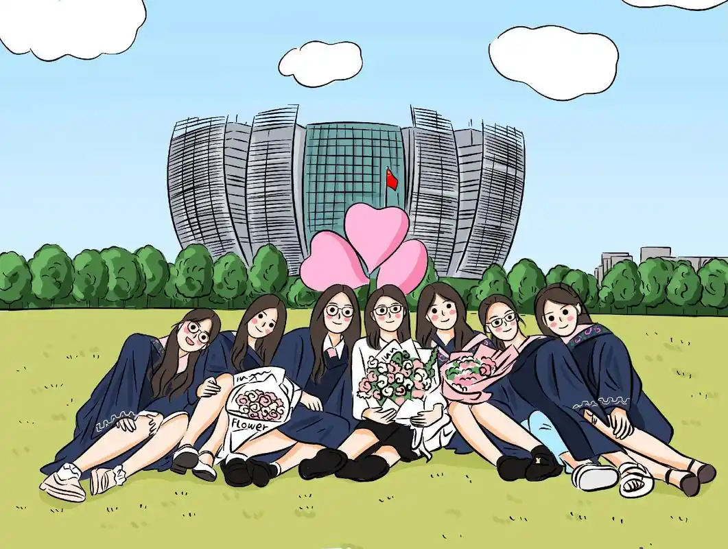 手绘毕业季合照.#手绘头像 #原创动画 #手绘动画 #原创漫 - 抖音