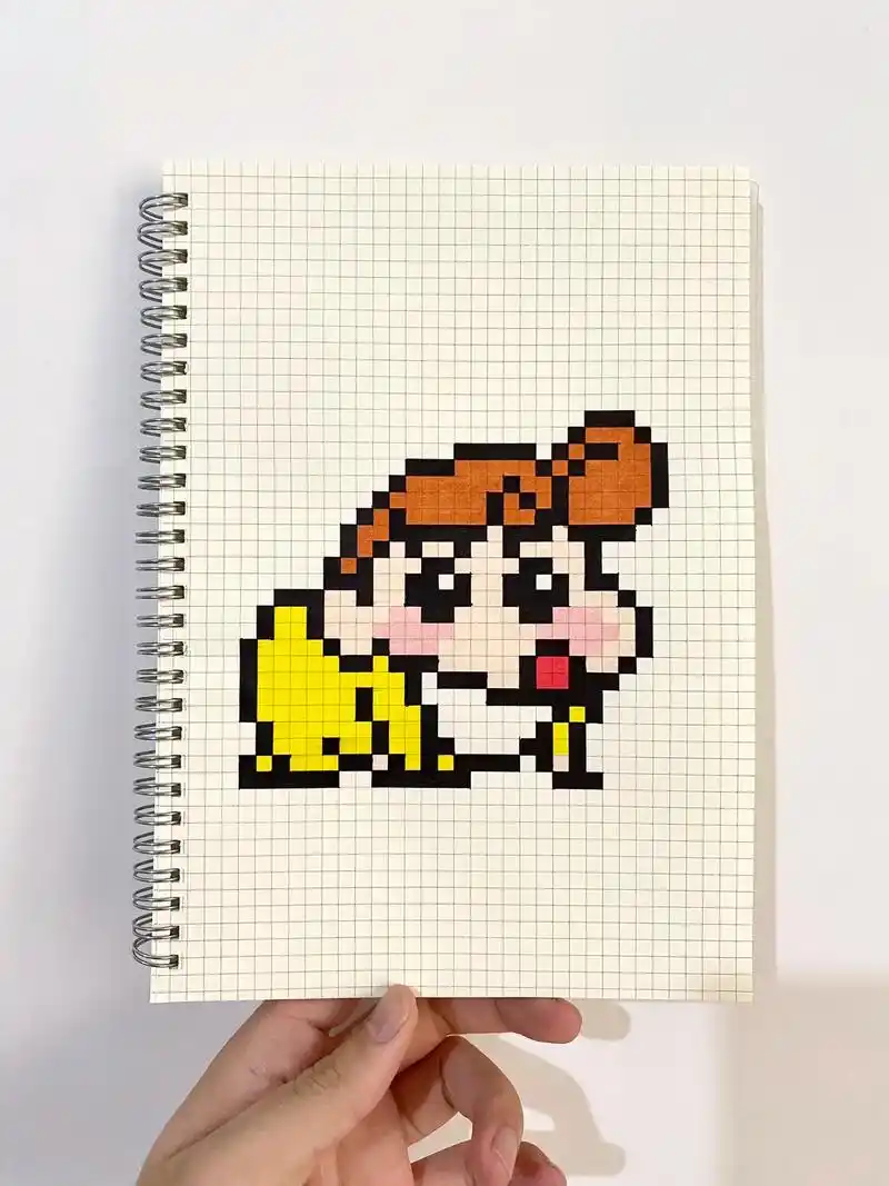像素画:小葵.网格本大小:b5 #小葵 #蜡笔小新 - 抖音