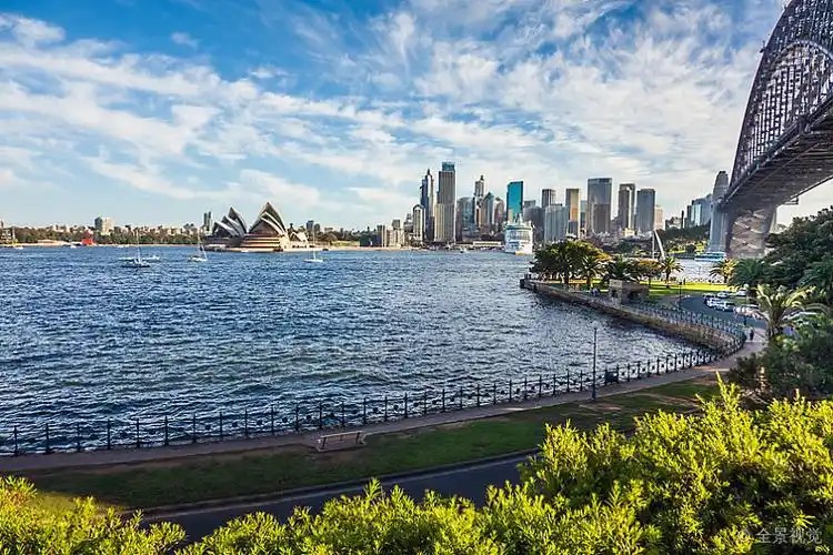 仅限编辑用途 标 题:view of sydney with harbor bridge new south