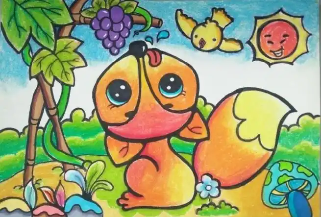 创意儿童画小动物 彩铅画 马克笔画#色彩##每日一画##手绘