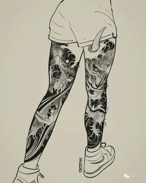 纹身花腿素材分享#我的纹身分享