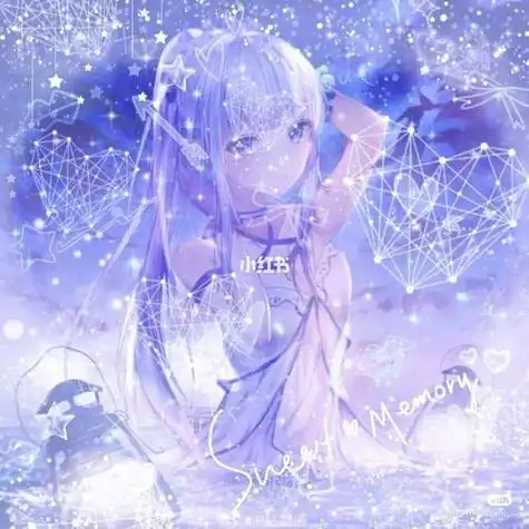 蓝色系动漫星空头像六人闺蜜冷色调唯美梦幻