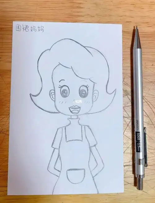 简笔画围裙妈妈