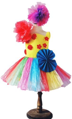 环保服装舞台走秀自制创意手工亲子装女童材料儿童演出服