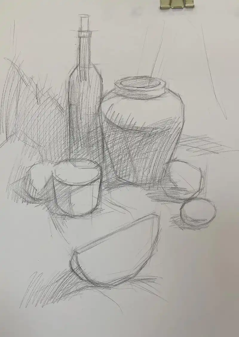 素描静物步骤图 适合素描初学者 #一起学画画  - 抖音