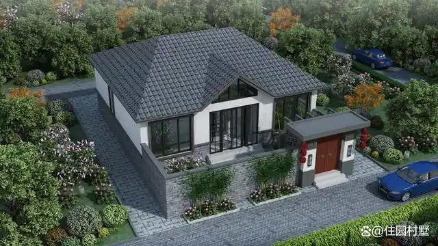 农村12米宽平房小院,3室1厅,美观大气,在老家建一座挺好