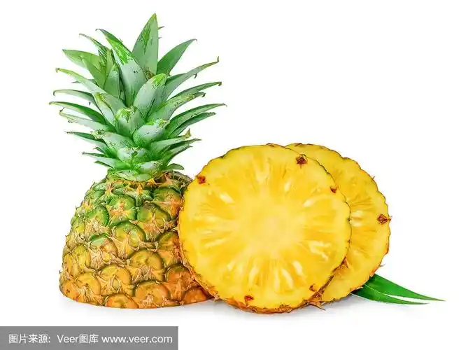 水果,白色,菠萝,分离着色,横截面