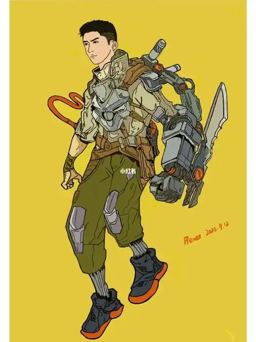 黄景瑜赛博朋克机械人procreate手绘