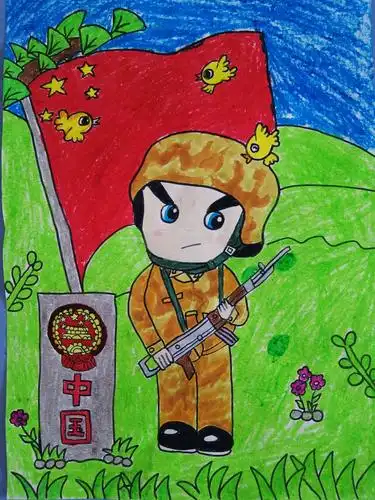 万江新村幼儿园"向军人致敬"绘画比赛