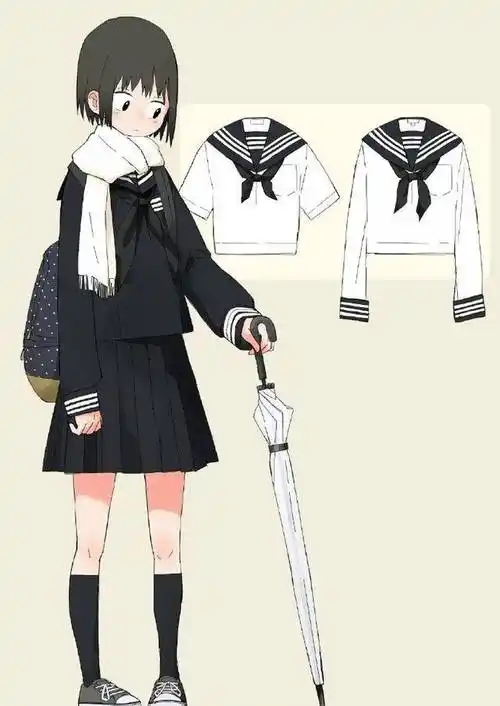 画动漫校服教程,女高中生制服的画法教程
