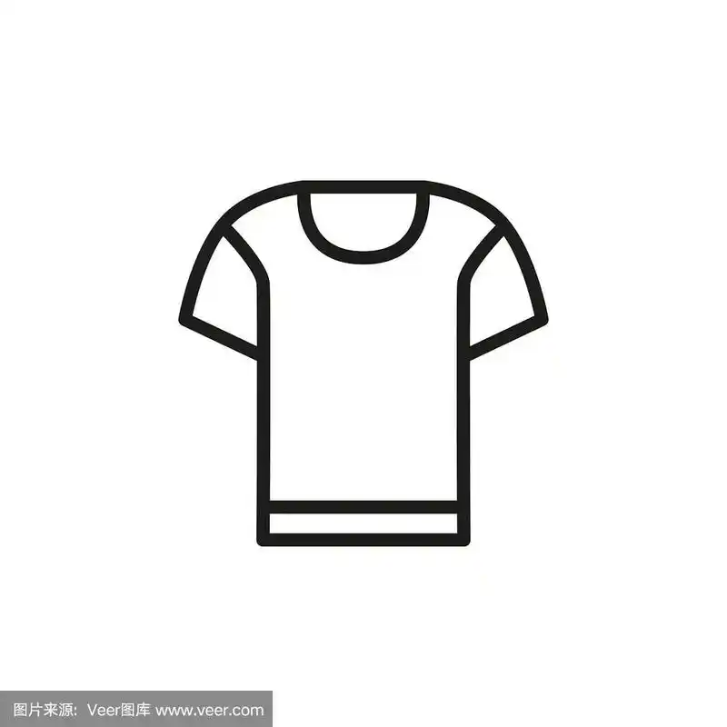 简单的t恤线图标.