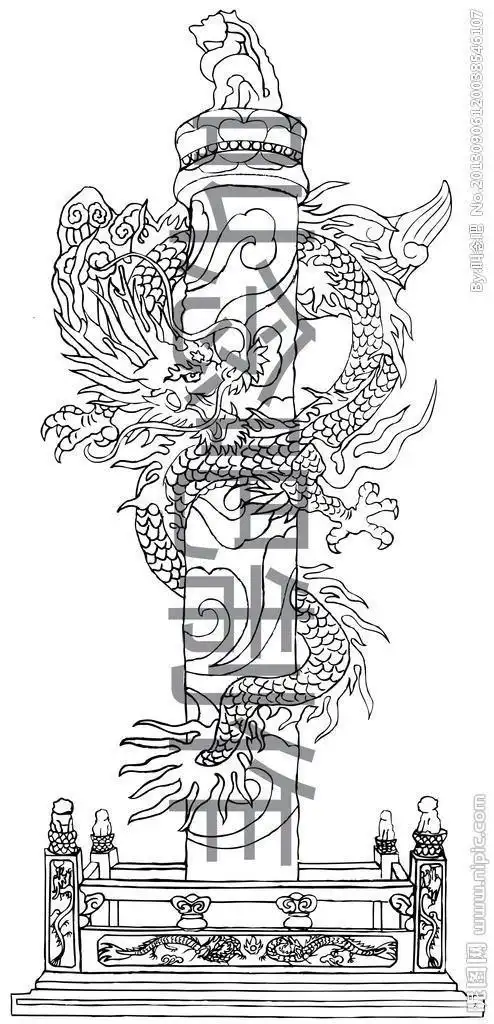 华表简笔画色彩中国龙 简笔画图片大全-普车都