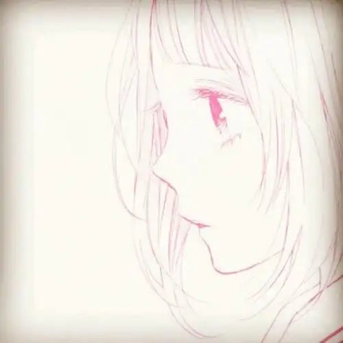 粉色侧面动漫女头哦莫