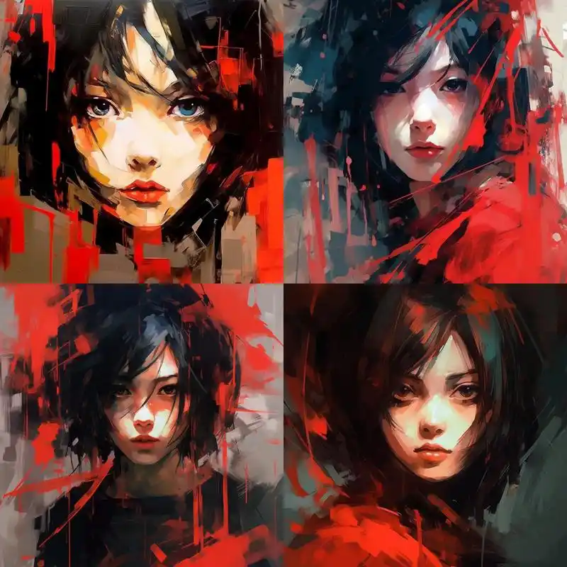 夏日艳阳下的抽象表现主义女生头像壁纸