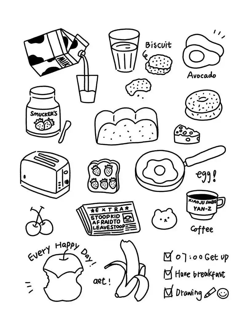 图文伙伴计划 敲可爱的简笔画手帐素材又更新了 ,你的手帐本 - 抖音