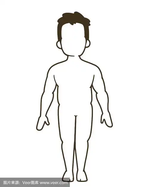 男性形象插图.丰满的身体.