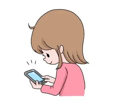 照片素材(图片): 学习的女孩,当看智能手机时