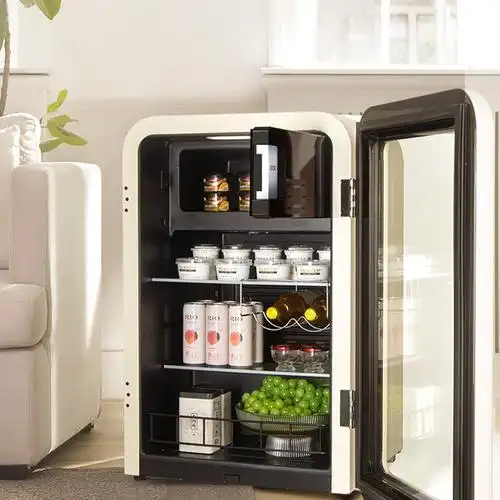 哈士奇冰吧复古小冰箱冷冻茶叶冷藏保鲜柜租房家用小型饮料柜智能恒温