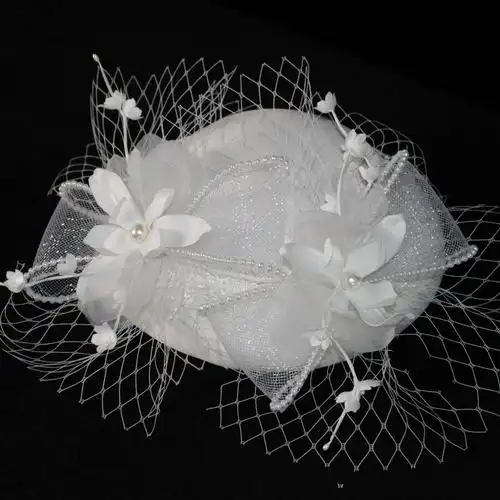 婚纱照旅拍帽子法式复古宫廷儿童走秀模特帽森系新娘头饰白纱礼帽