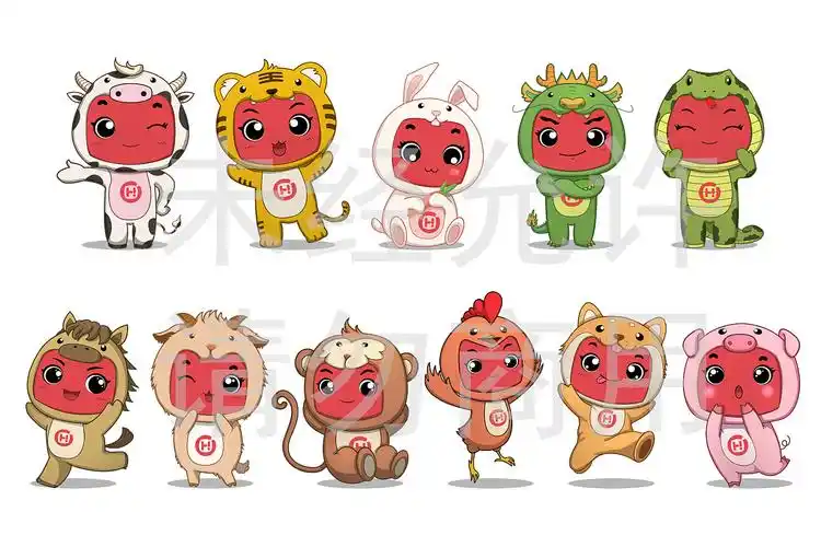 十二生肖卡通设计