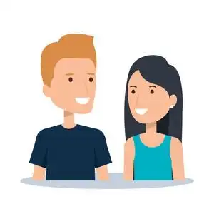 幸福男女卡通图片