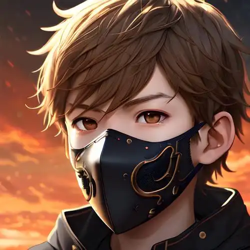 男生帅气头像动漫戴口罩